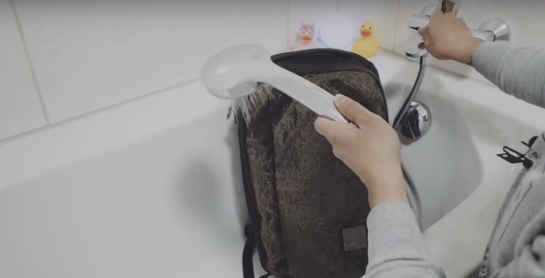 how to hand wash a backpack